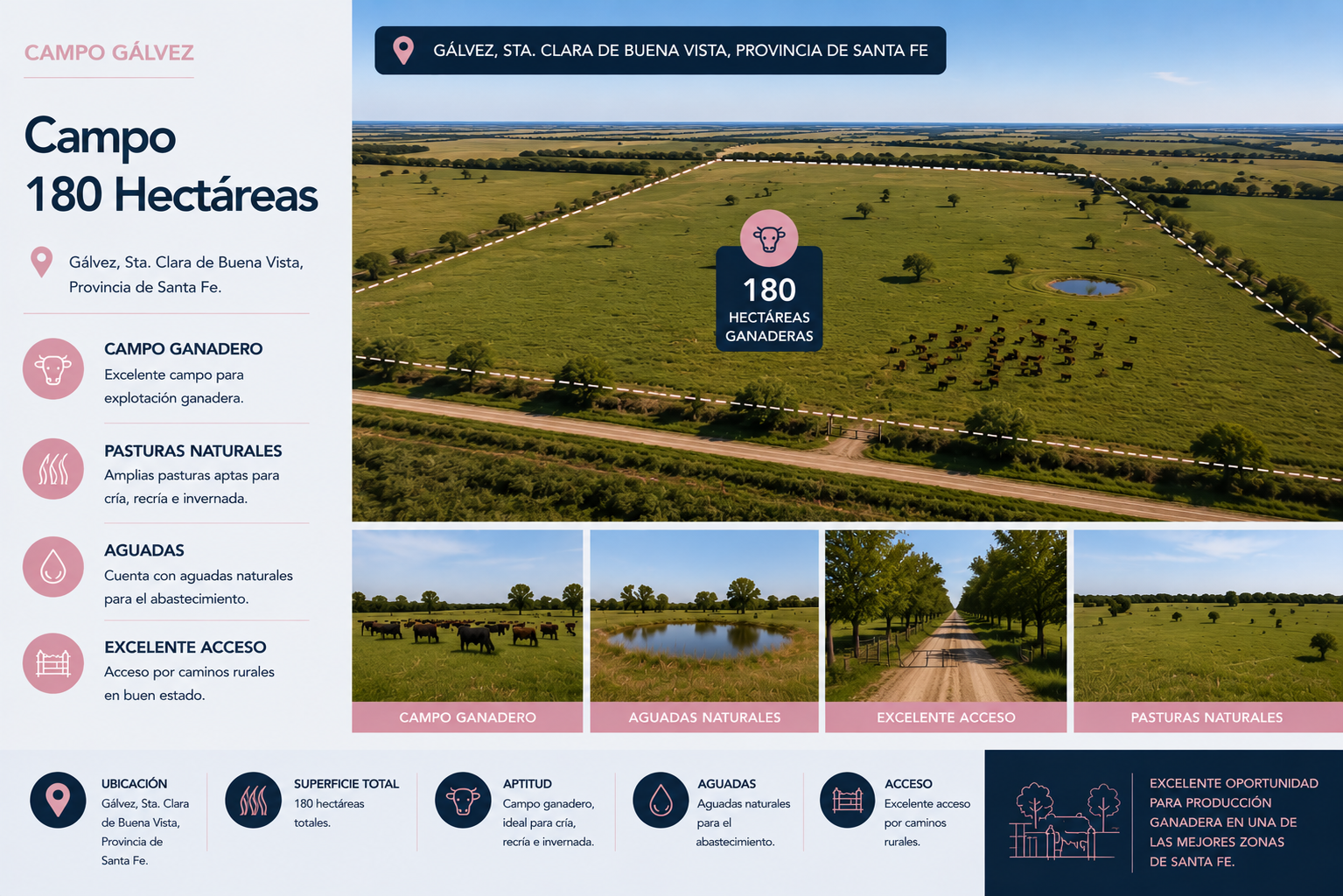 Campo Galvez Santa Fe Ganadero 180ha